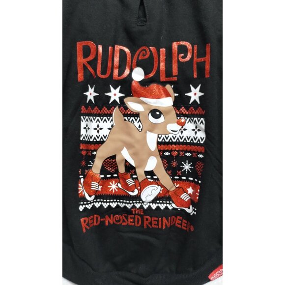 Rudolph The Red-Nosed Reindeer Dog Hoodie With Striped Hood Size L - Picture 2 of 8
